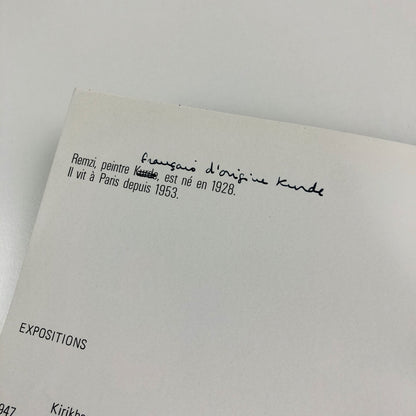 [Rasa] Remzi | Musée du Château de Dourdan exhibition catalogue, 1978