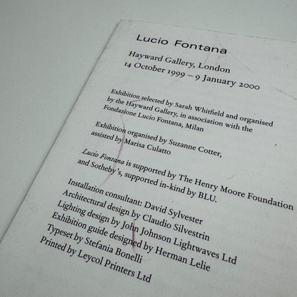 Small gallery guide for Lucio Fontana | Hayward Gallery, London, 1999/2000