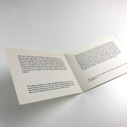 James Turrell | Hayward Gallery, London 1993 | Folded promotional card