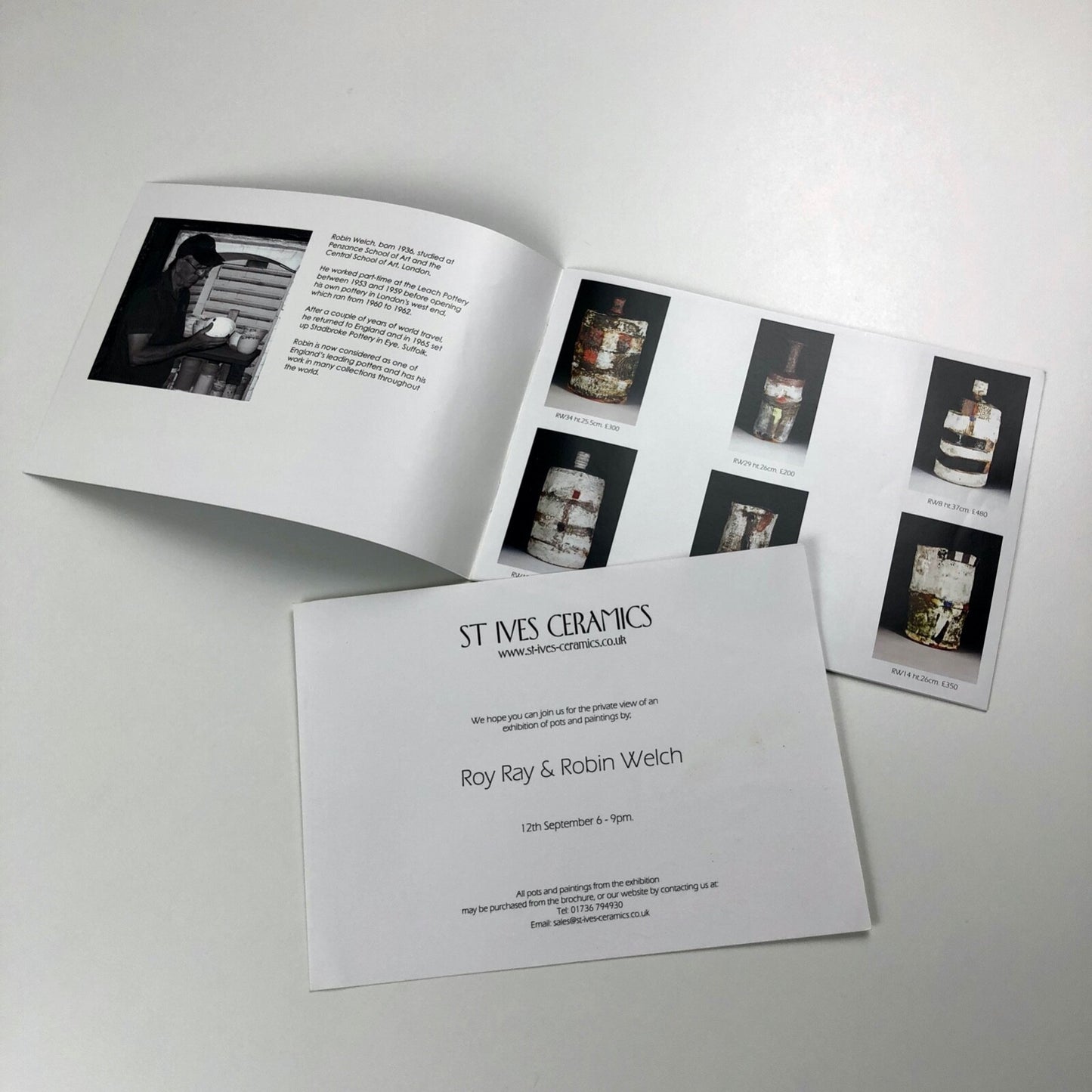 Roy Ray & Robin Welch | St Ives Ceramics exhibition leaflet