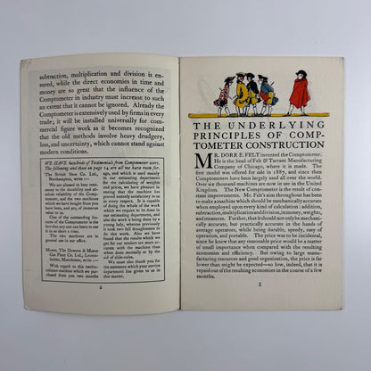 Booklet A great step forward. An amazing machine. The new comptometer. Booklet designed by  Claud Lovat Fraser Curwen Press 1921