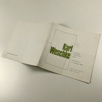 Karl Weschke | Exe Gallery Exeter | October-November 1969