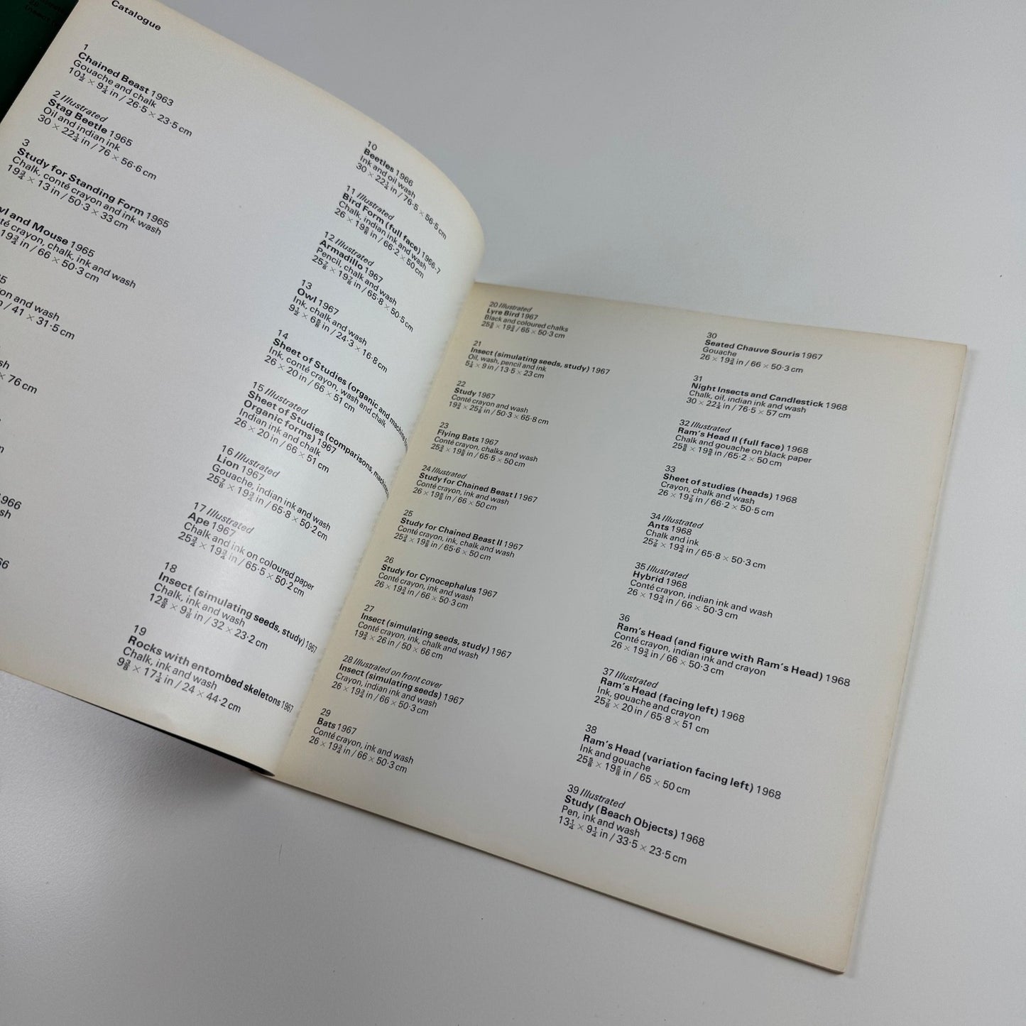 Graham Sutherland A Bestiary | Marlborough May-June 1968 Gordon House typography