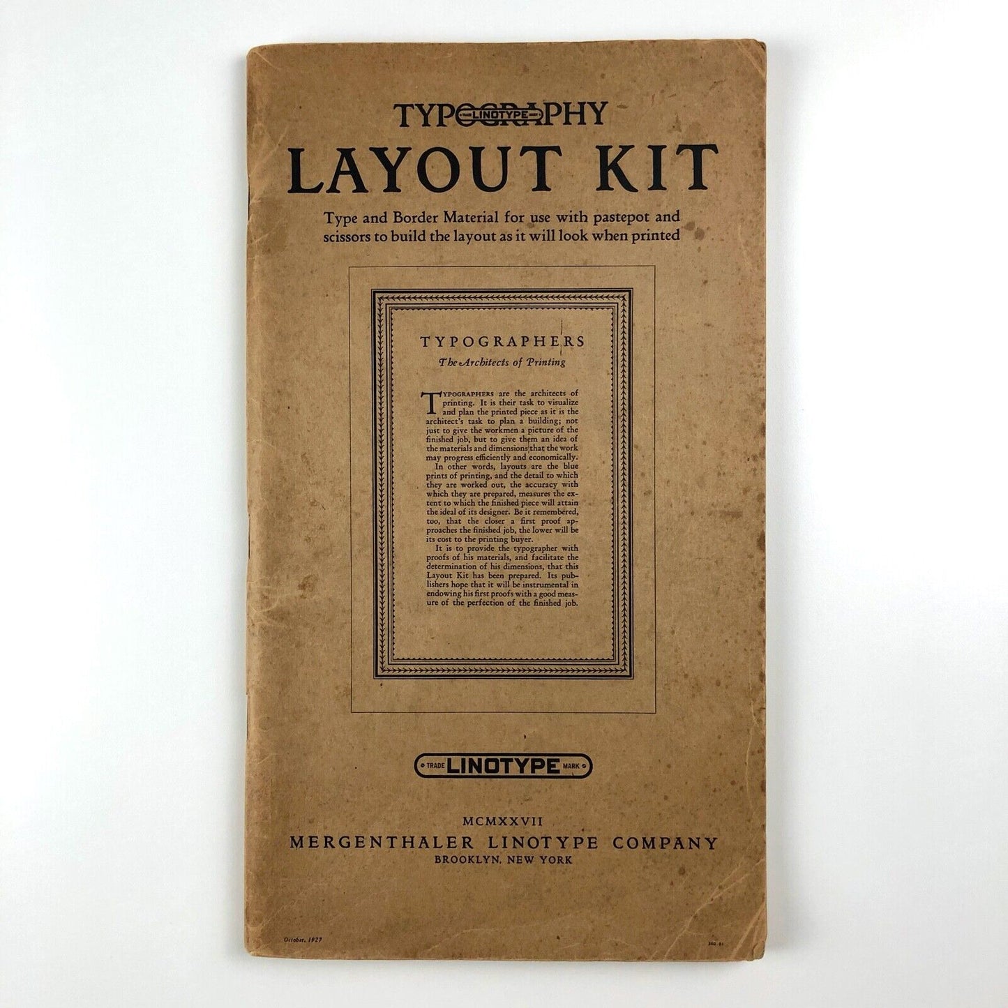 Typography Layout Kit | Mergenthaler Linotype Company, Brooklyn, New York, October 1927
