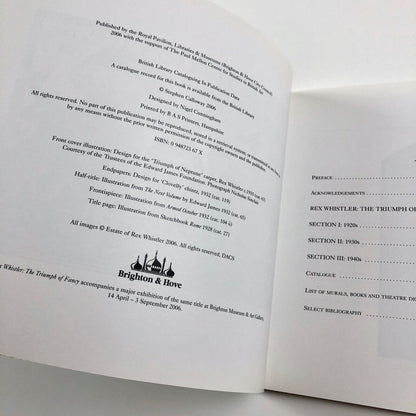 Rex Whistler: The Triumph of Fancy by Stephen Calloway | Brighton Museum & Art Gallery, 2006