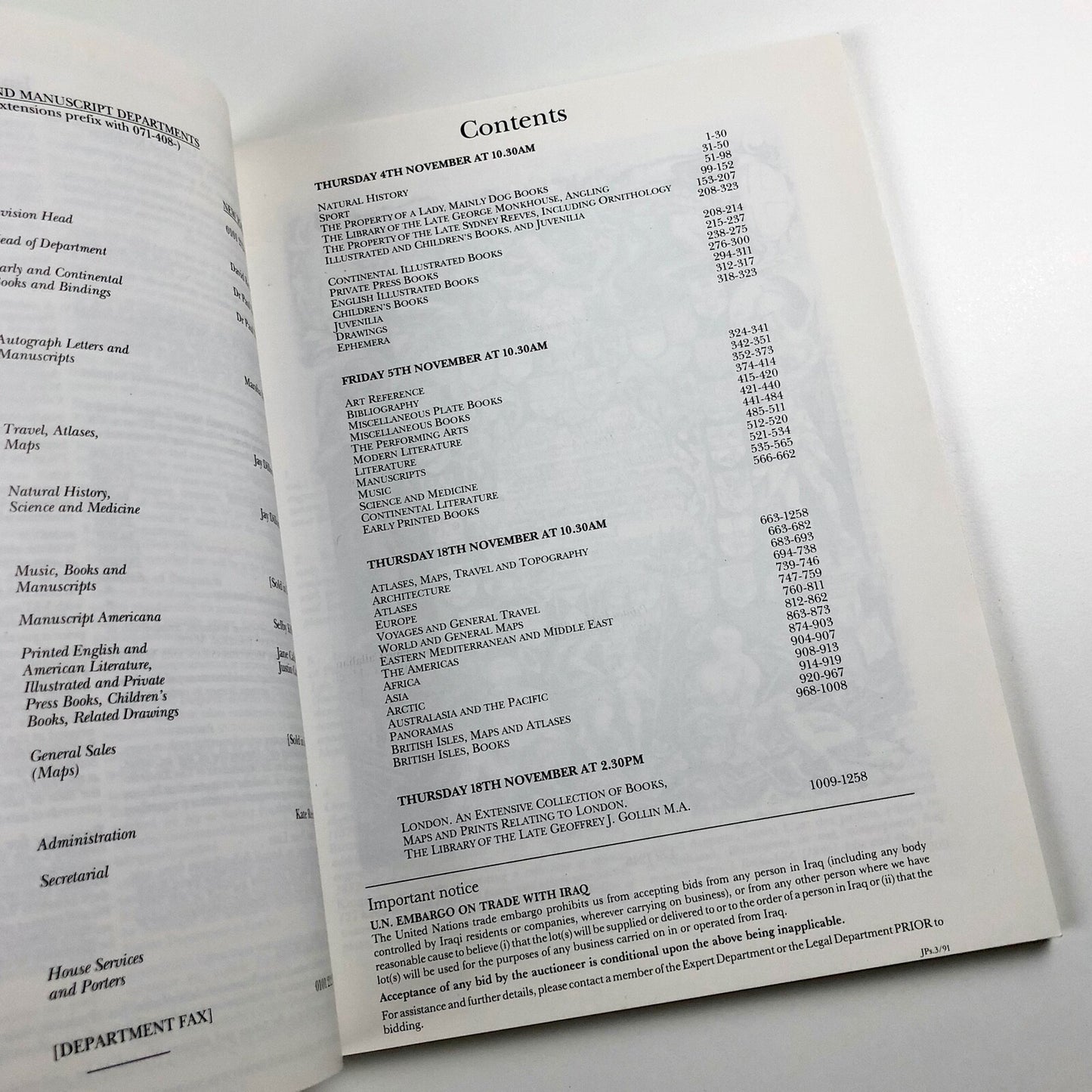 Printed Books and Maps | The Geoffrey Gollin London collection | Sotheby's, November 1993 catalogue