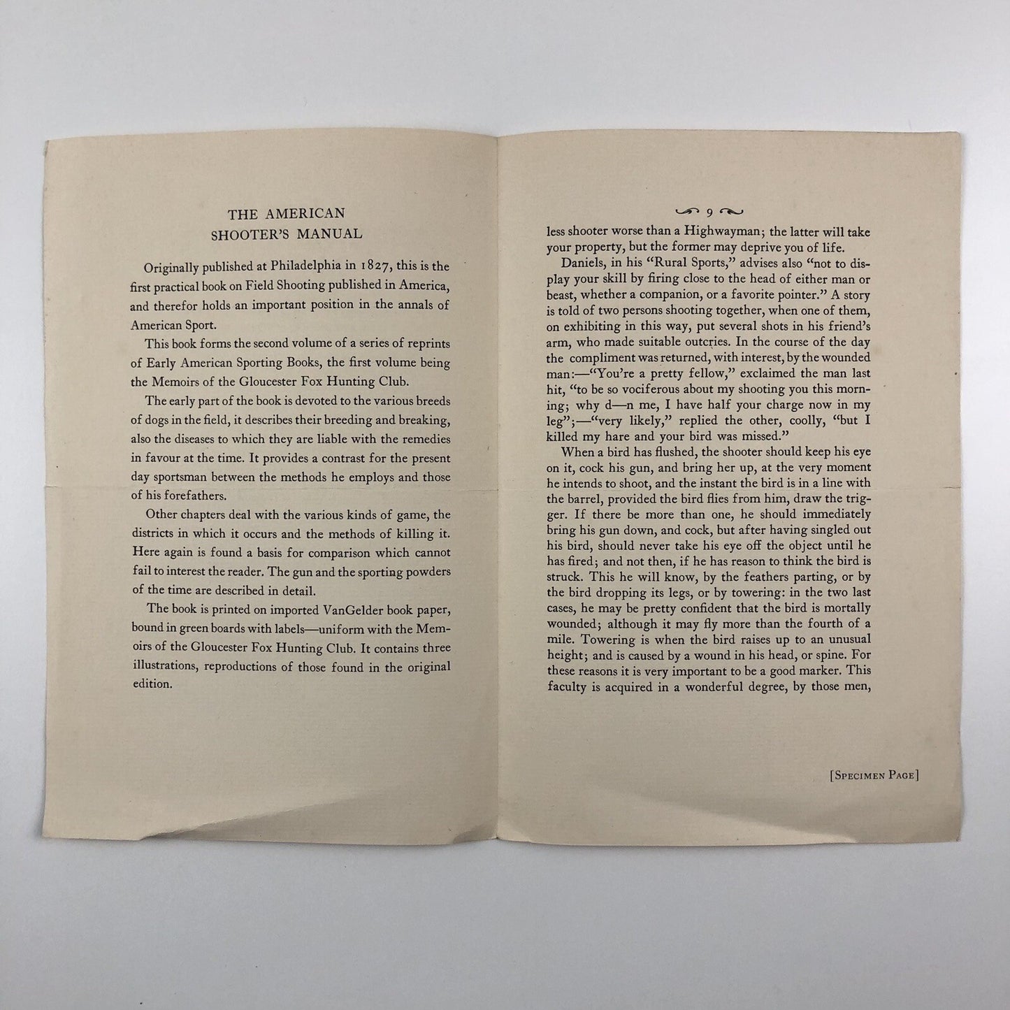 Prospectus – The American Shooter’s Manual | Ernest R. Gee | The Derrydale Press, 1928