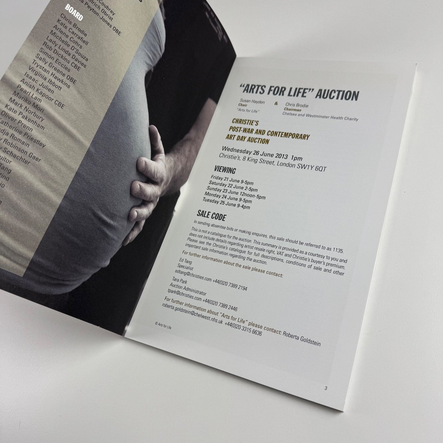 Arts For Life auction catalogue. Christie’s 26 June 2013 no 1135
