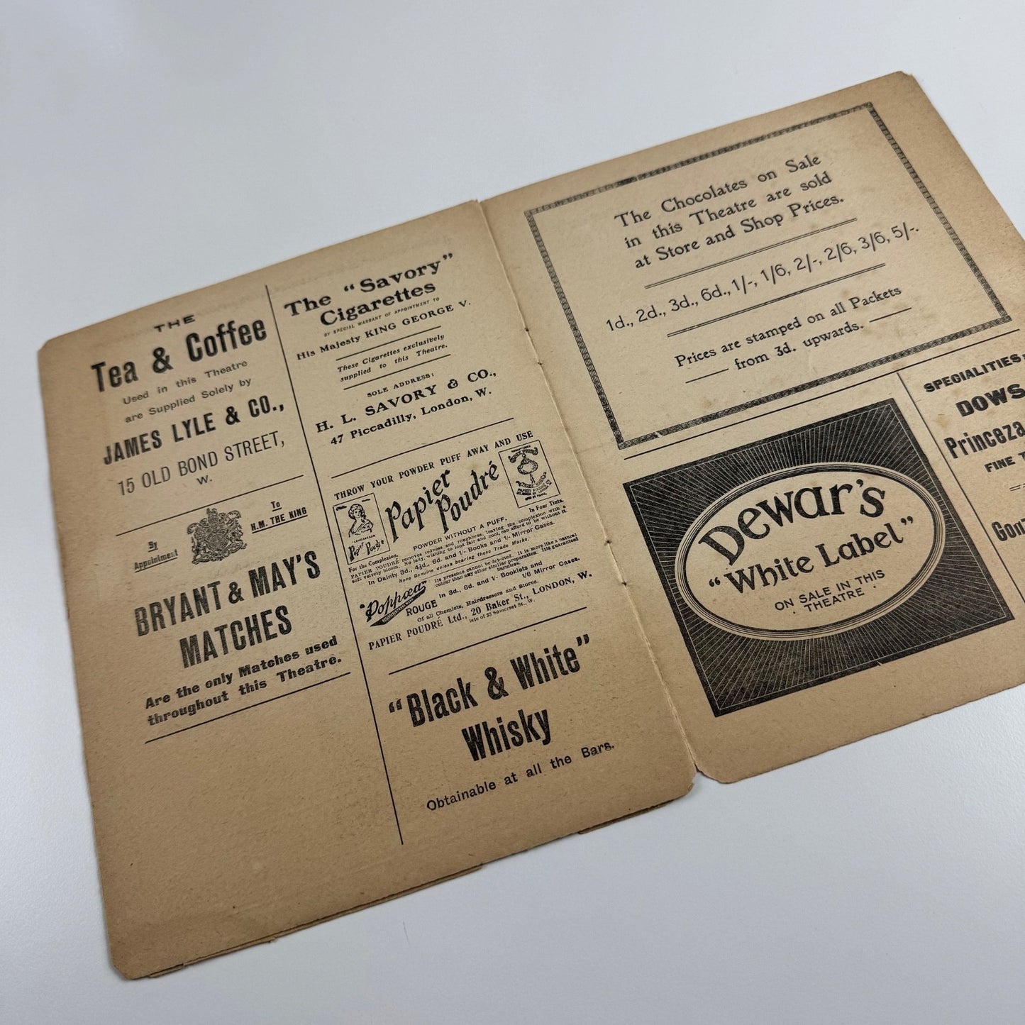 Programme Wyndham’s Theatre ‘Raffles’ by E.W. Hornung & Eugene Presbrey c.1914