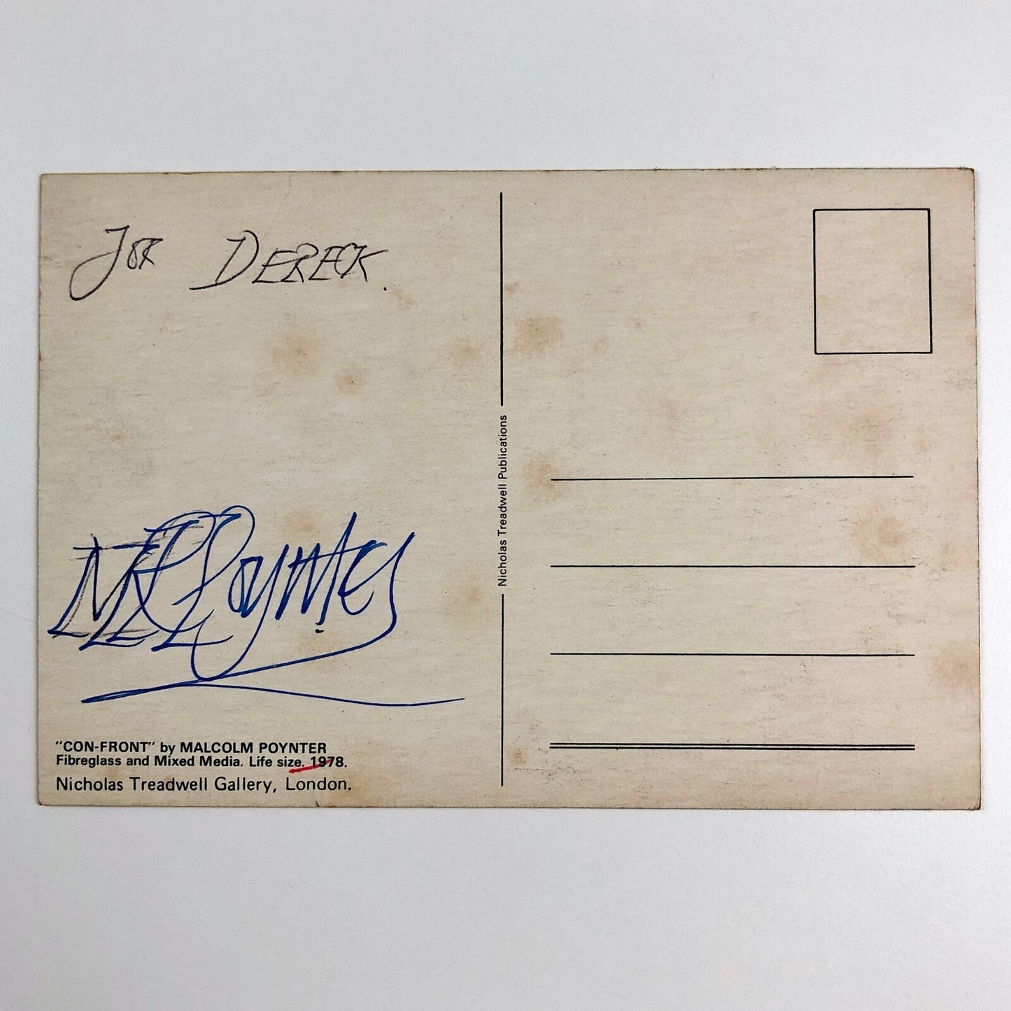 Malcolm Poynter postcard –  'Con Front' | Signed by the artist