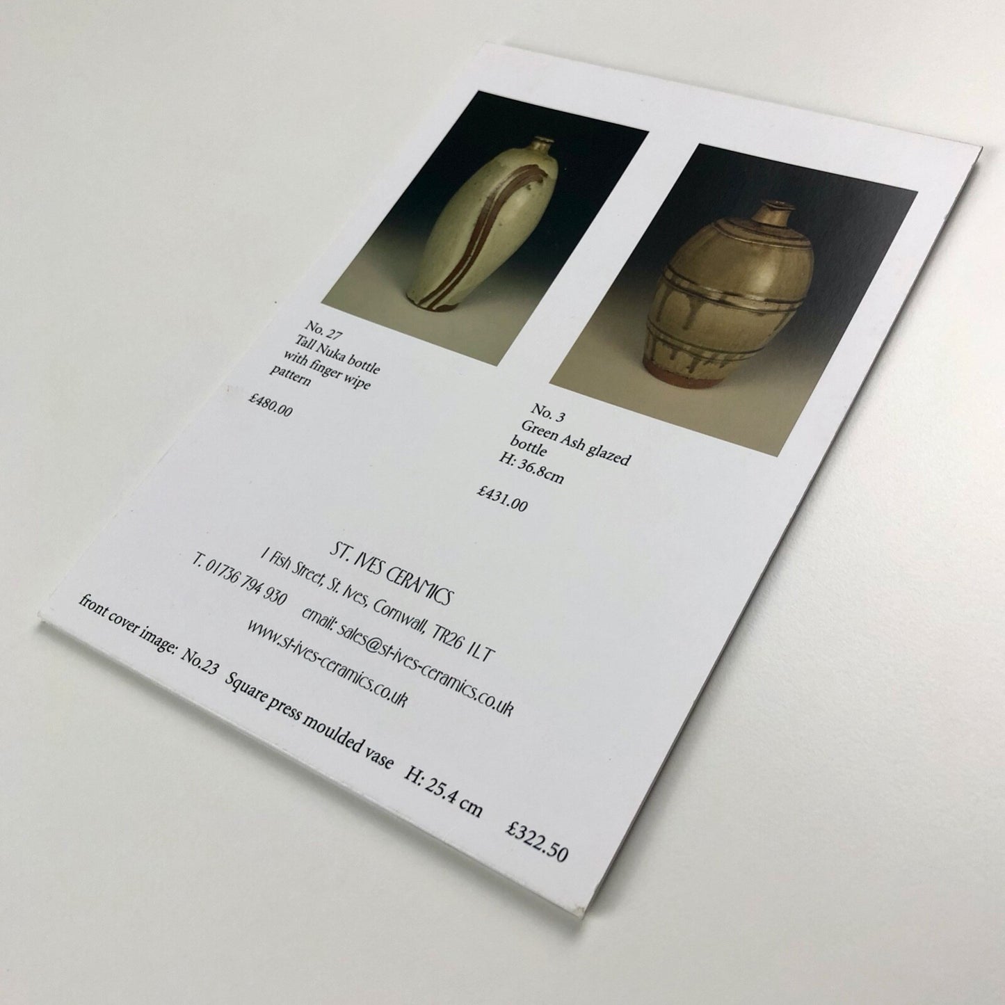 Phil Rogers | St Ives Ceramics | Folded exhibition card