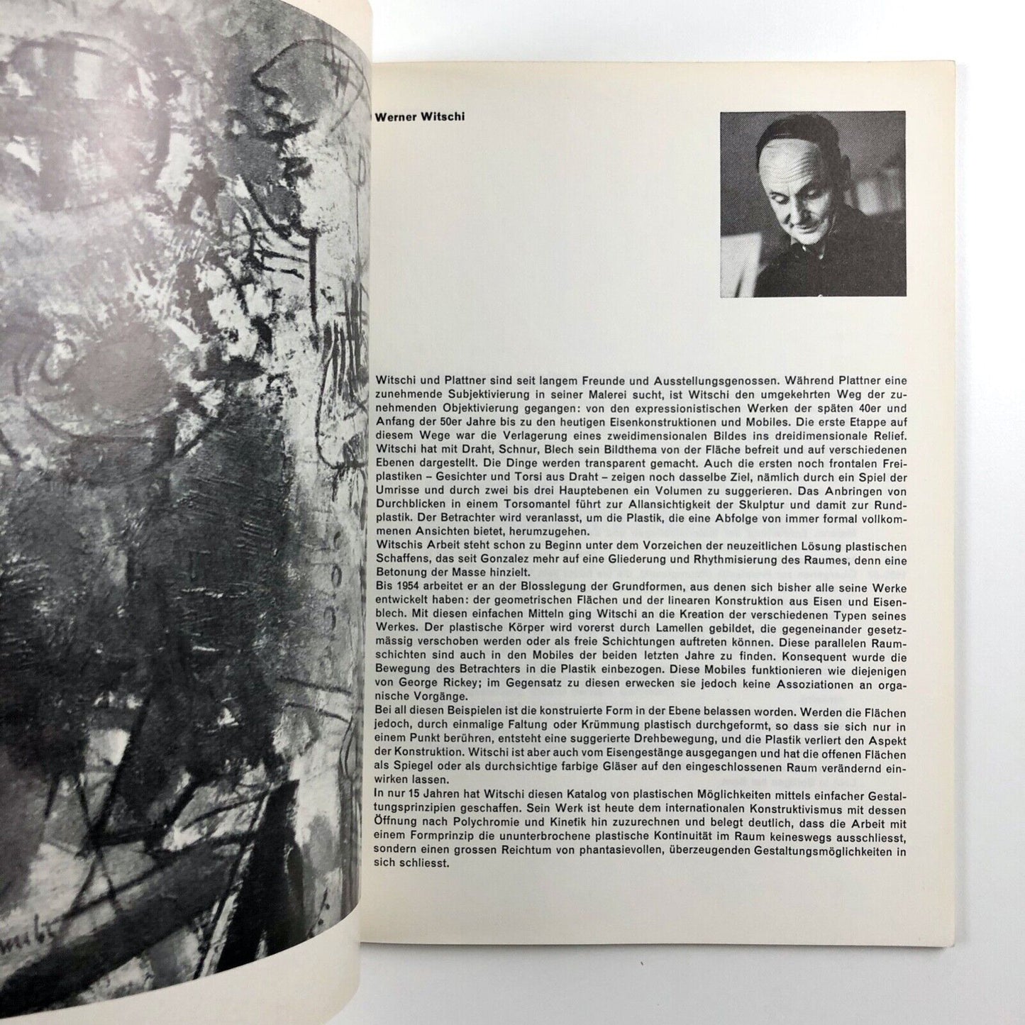 Hermann Plattner Malerei. Werner Witschi Plastik Kunsthalle Bern, 1967