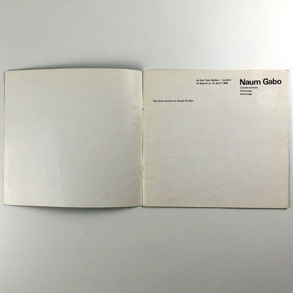 Naum Gabo – Constructions Paintings Drawings | Tate Gallery / Arts Council, 1966 | catalogue design Gordon House