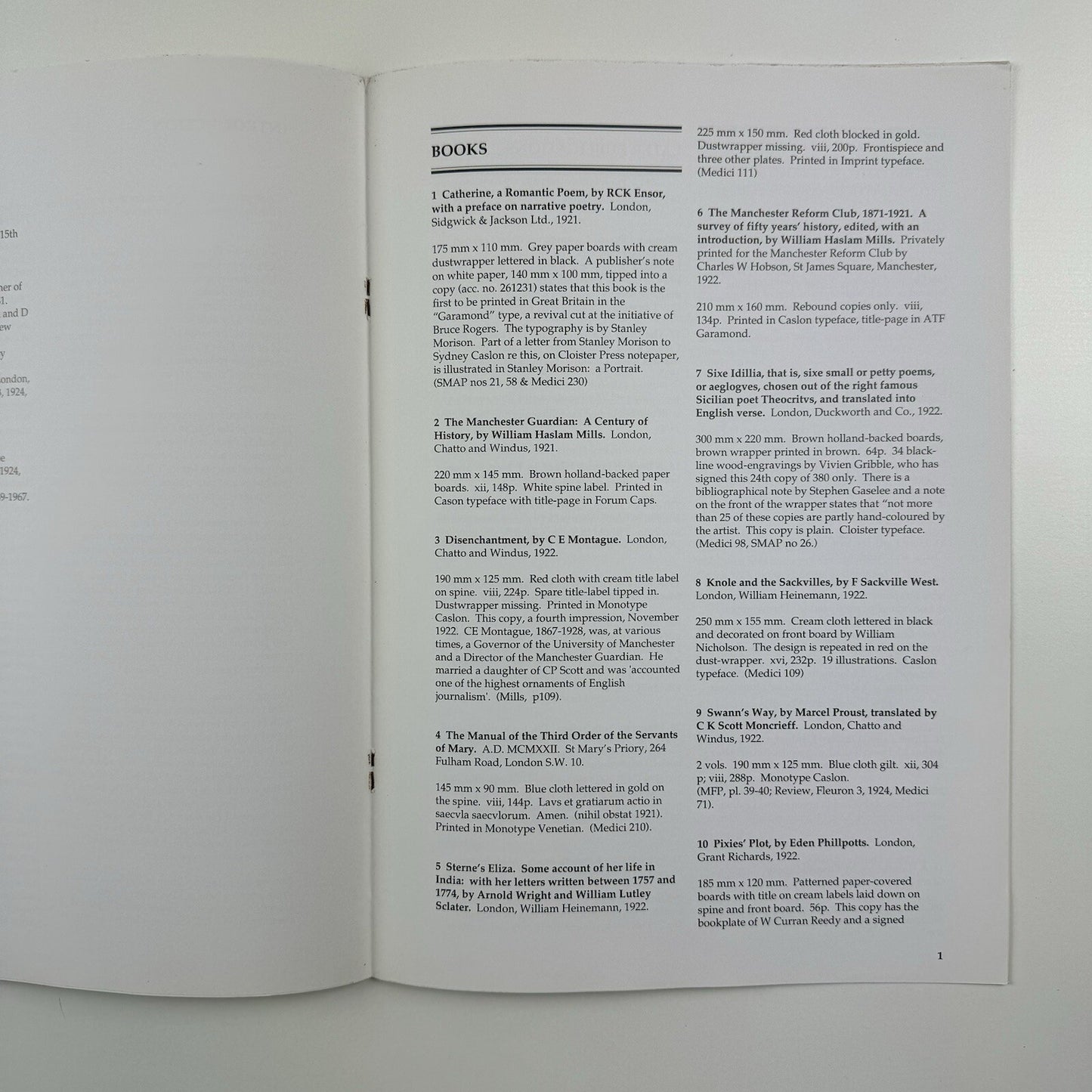 The Cloister Press Heaton Mersey near Manchester | Catalogue of the Collection in The Manchester University Library by Ian Rogerson | Second edition 1993