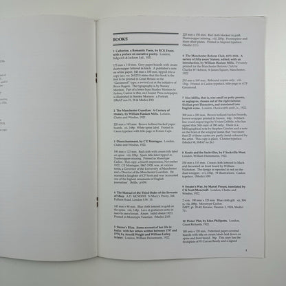 The Cloister Press Heaton Mersey near Manchester | Catalogue of the Collection in The Manchester University Library by Ian Rogerson | Second edition 1993