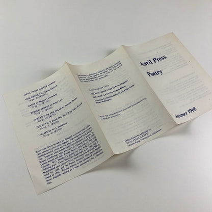 Three Anvil Press Poetry leaflets – 1967-1982