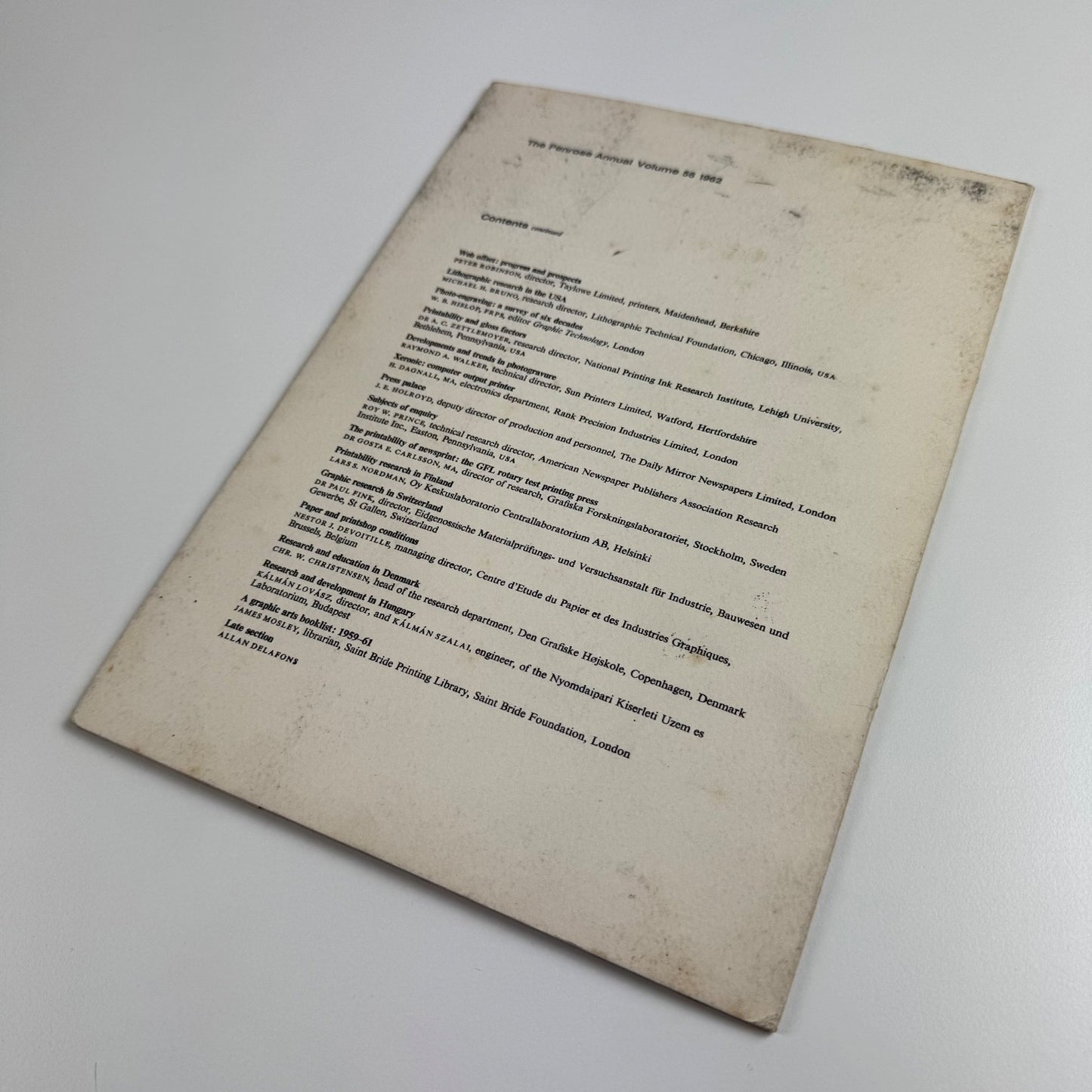 Variations on the typographer by Linda René-Martin Penrose Annual offprint 1962 signed by author