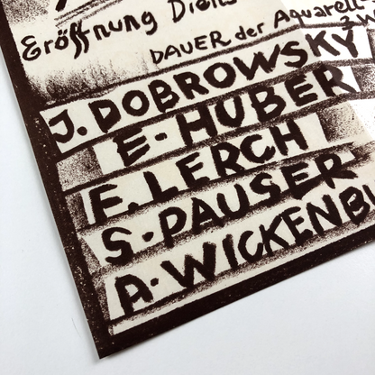 Small poster to accompany the exhibition 6 Maler, at Galerie Würthle | Very rare, 1932