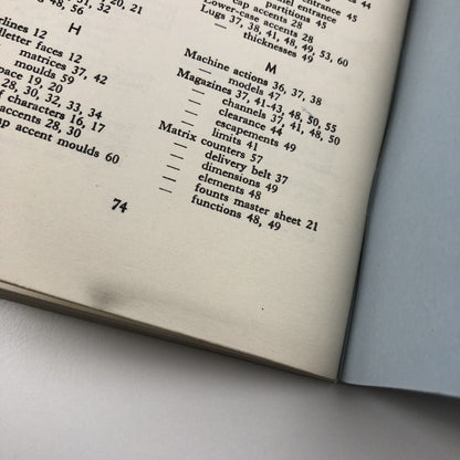 Harris-Intertype Matrix staff Handbook, undated