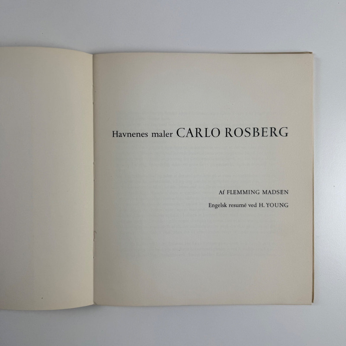 Haynenes Maler. Carlo Rosberg by Flemming Madsen undated