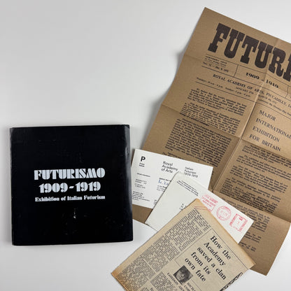 Futurismo 1909-1919 Exhibition of Italian Futurism Northern Arts 1972/3 + poster, press release, private view invitation and newspaper clippings