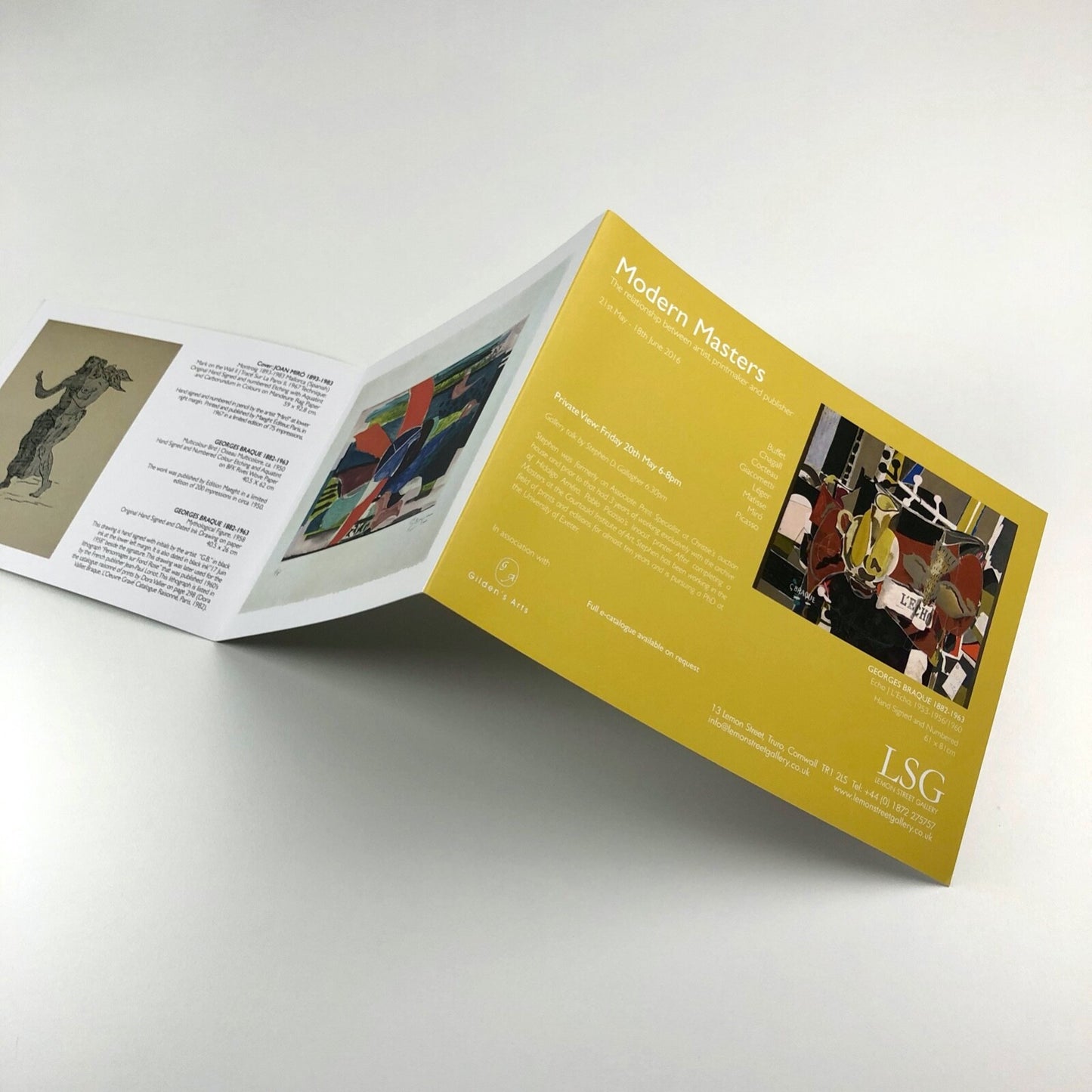 Modern Masters. The relationship between artist, printmaker and publisher | Lemon Street Gallery, Truro 2016