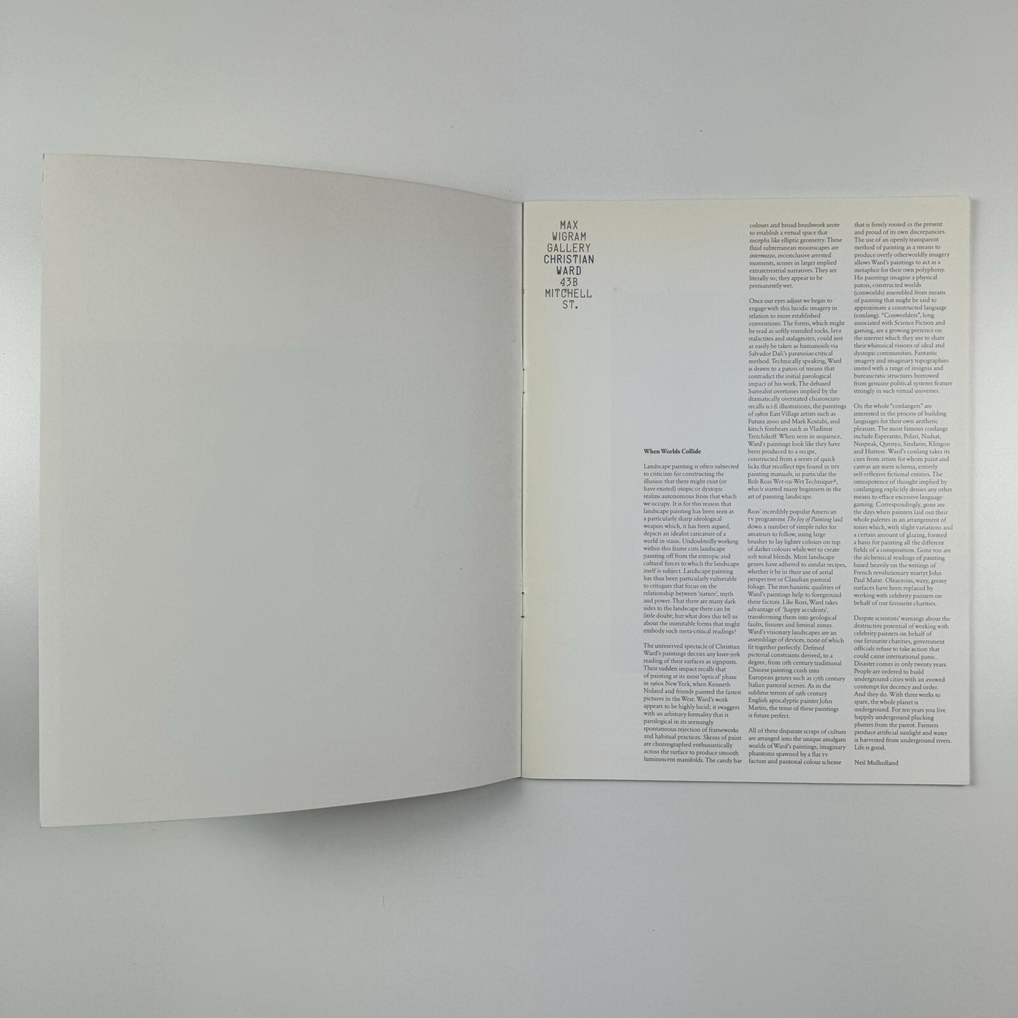 Christian Ward. Black Sun | Max Wigram Gallery London, 2005 catalogue