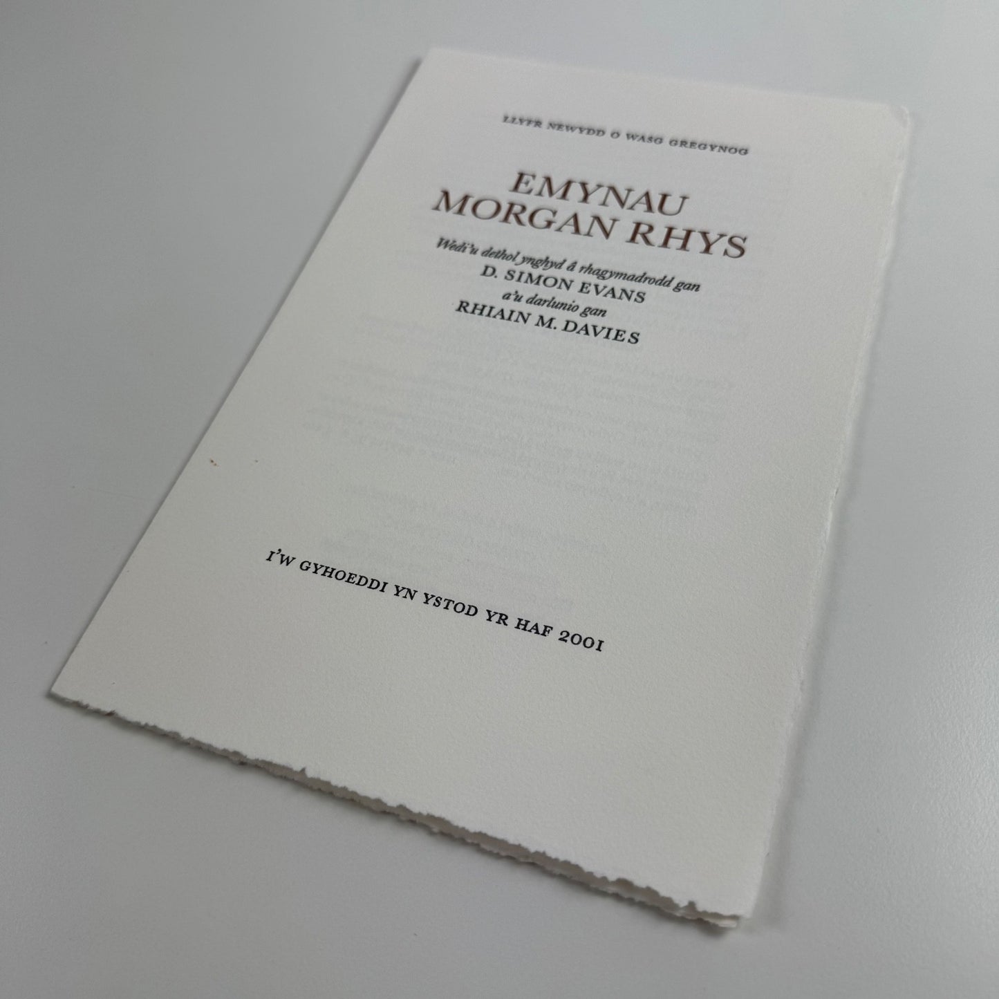 Prospectus Emynau Morgan Rhys ed. D. Simon Evans Rhiain M. Davies Gwasg Gregynog