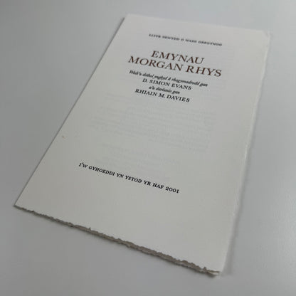 Prospectus Emynau Morgan Rhys ed. D. Simon Evans Rhiain M. Davies Gwasg Gregynog