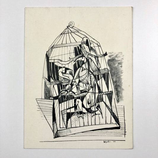 Folding card for Bryan Wynter. Drawings & Gouaches 1940-1950 | New Art Centre, 1983