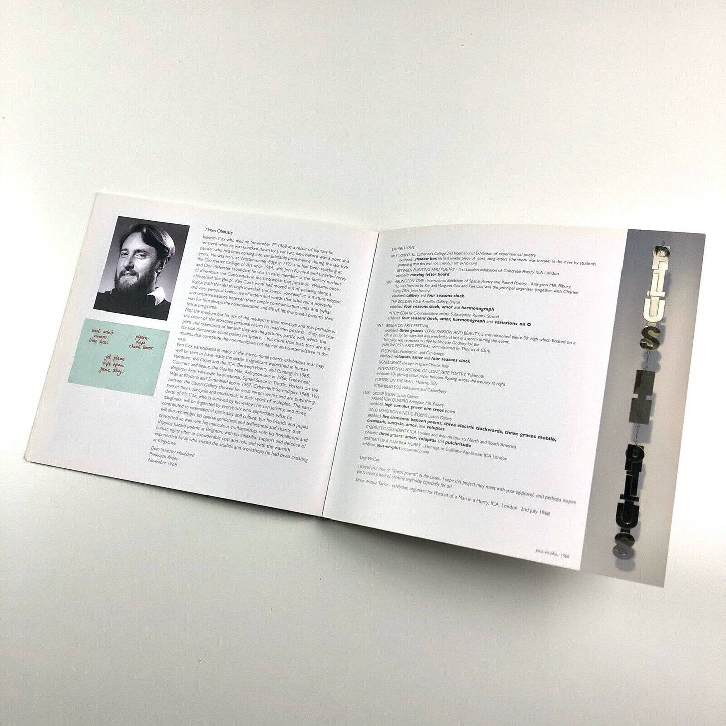 Ken Cox Celebrating a Life’s Work 1927-1968 | Wooten-under-Edge in 2007. Foreword by Thomas A. Clark, 2007