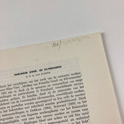 Harlinger goud-en zilversmeden | Ir. F. E. van Ruyven De Vrije Fries 1960