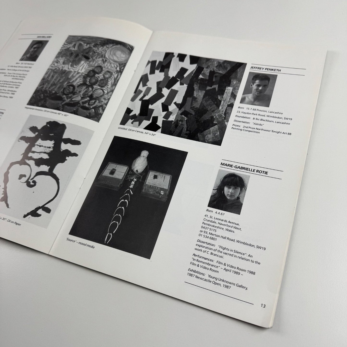 Catalogue students Fine Art 1989. Painting Sculpture. Wimbledon School of Art