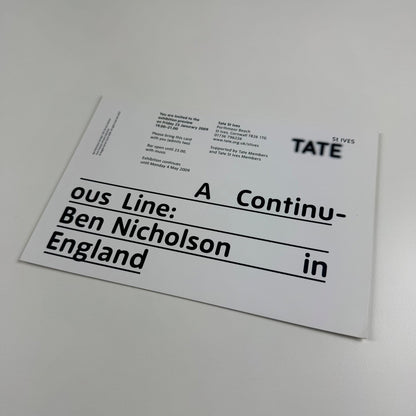 Private view invitation for A Continuous Line: Ben Nicholson | Tate, 2009