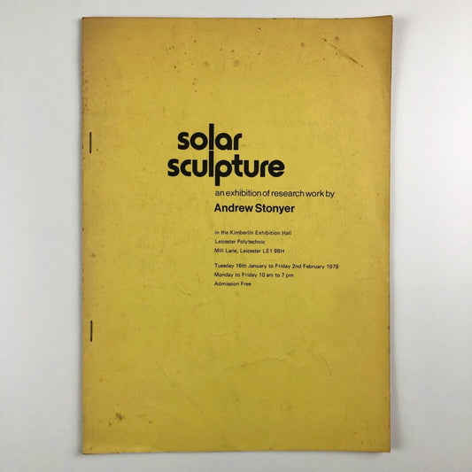 Solar Sculpture by Andrew Stonyer | Leicester Polytechnic 1979 exhibition list