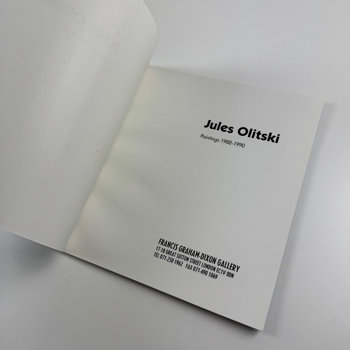 Jules Olitski. Five catalogues in slip case | Salander-O'Reilly Galleries, 1990