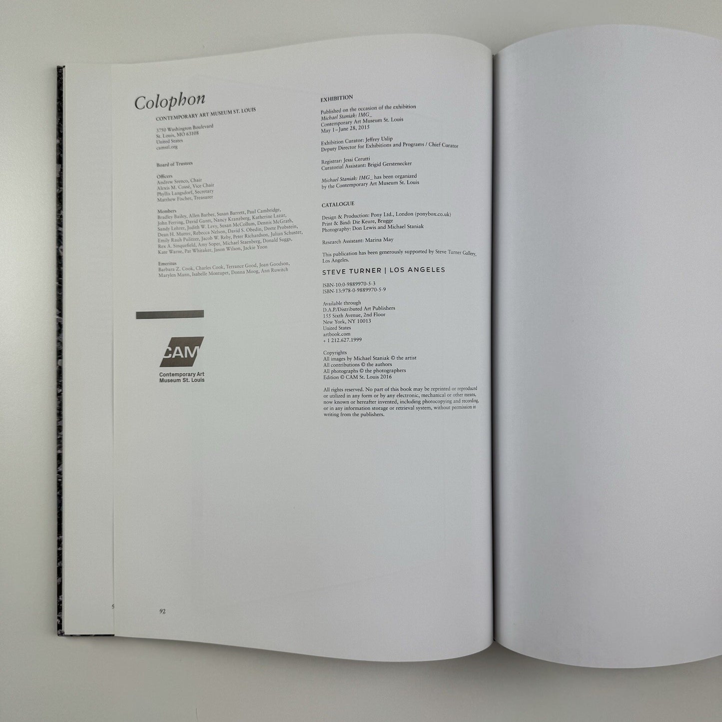 Michael Staniak. IMG | Contemporary Art Museum St Louis | 2015 exhibition catalogue