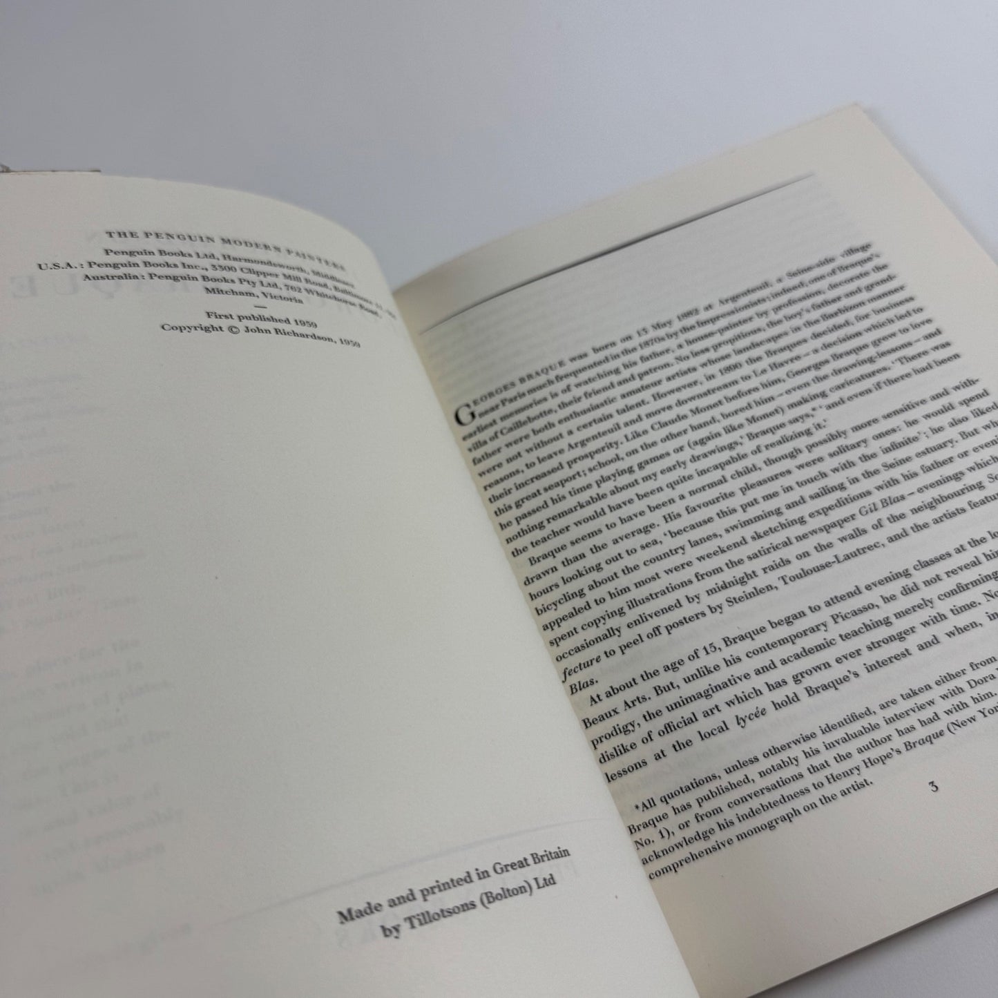 Georges Braque by John Richardson | The Penguin Modern Painters, 1959