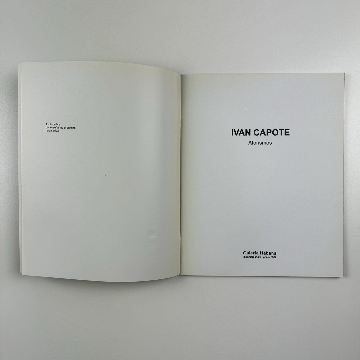 Ivan Capote – Aforismos | Galería Habana exhibition catalogue, 2007