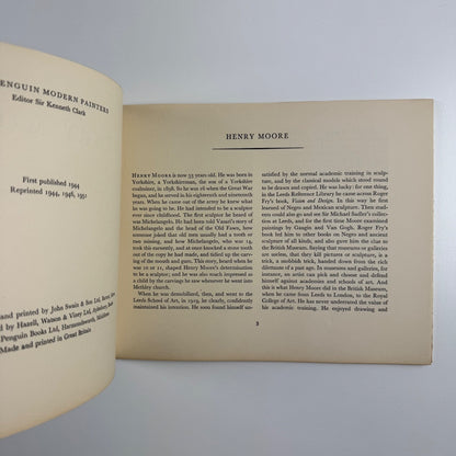 Henry Moore. The Penguin Modern Painters 1951 reprint