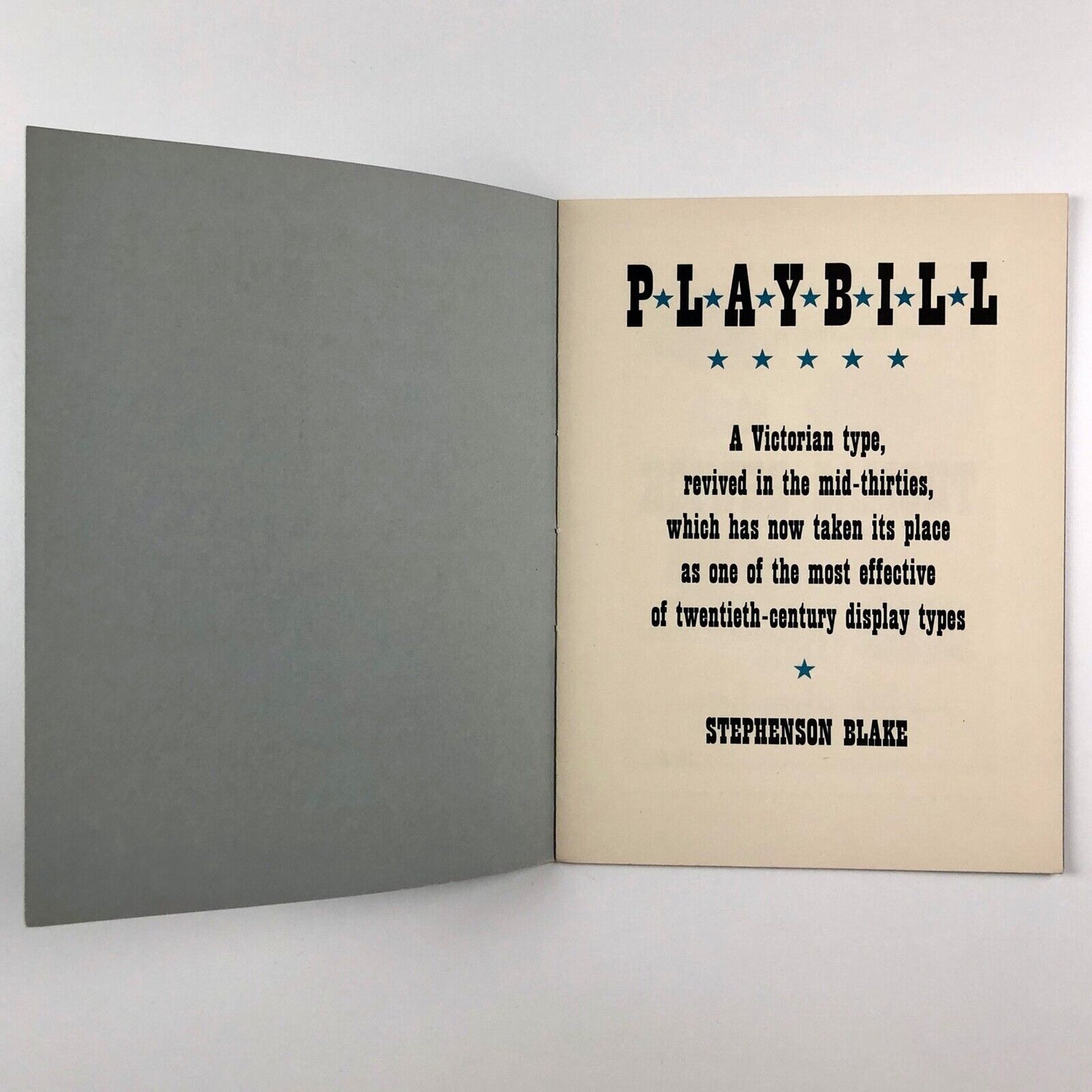 Playbill – a new-old type from Stephenson Blake | Type specimen leaflet