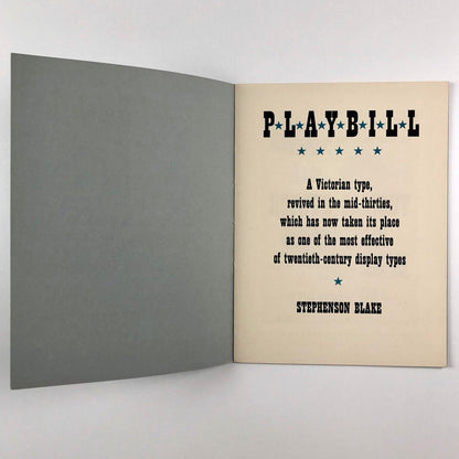 Playbill – a new-old type from Stephenson Blake | Type specimen leaflet