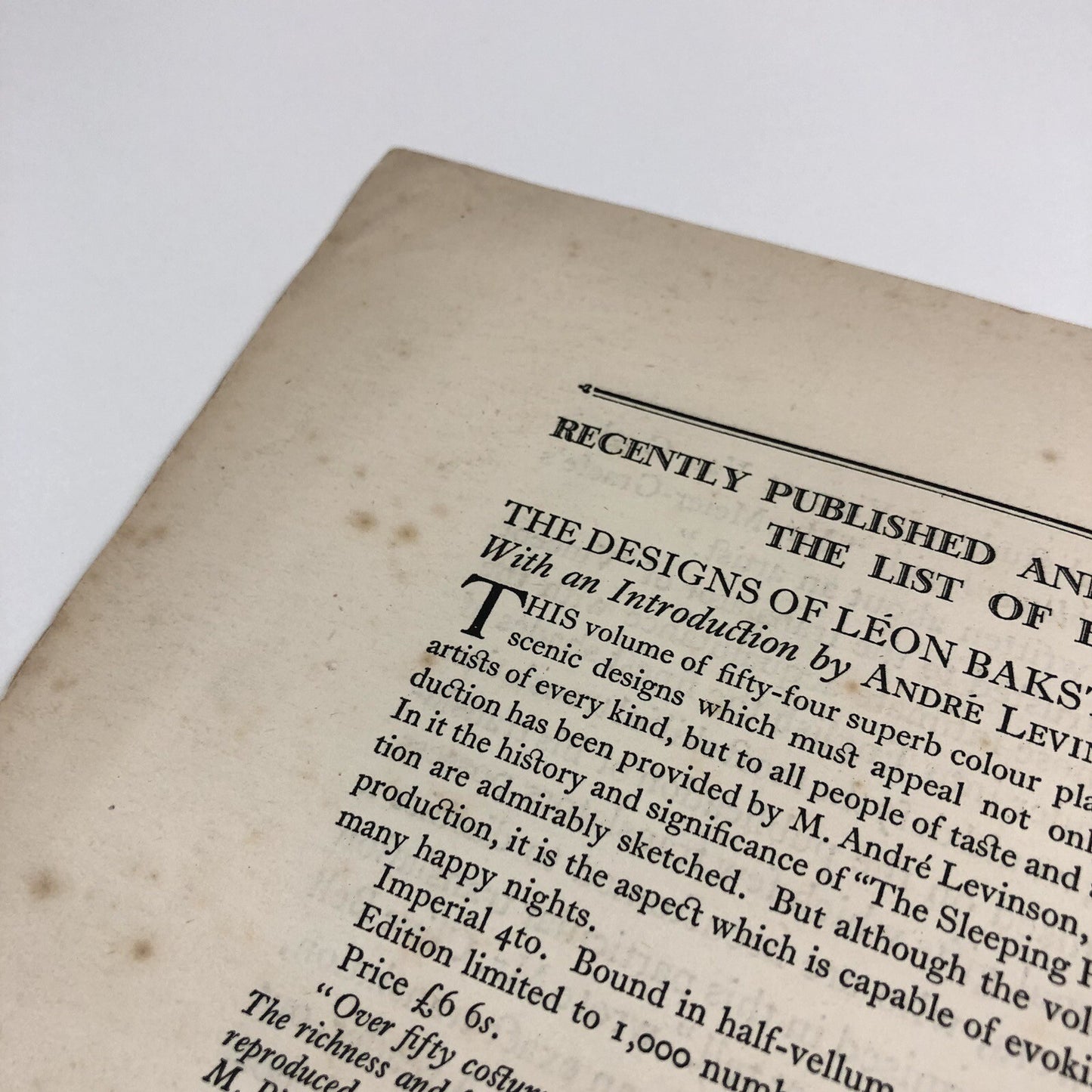 Prospectus for Degas by Julius Meier-Graefe | J. Holroyd Reece | Ernest Benn 1923
