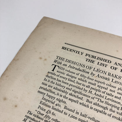 Prospectus for Degas by Julius Meier-Graefe | J. Holroyd Reece | Ernest Benn 1923