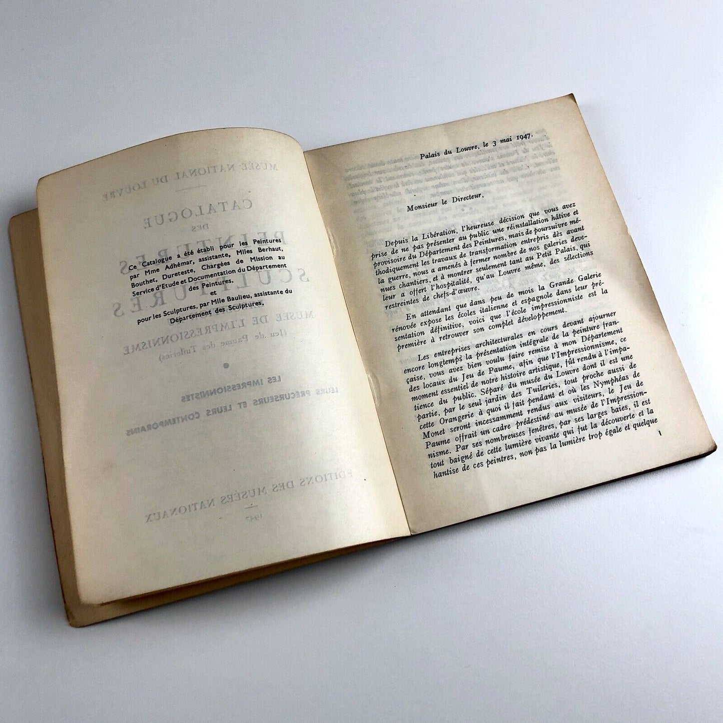 Catalogue des Peintures et Sculptures | Musée National du Louvre Paris, 1947