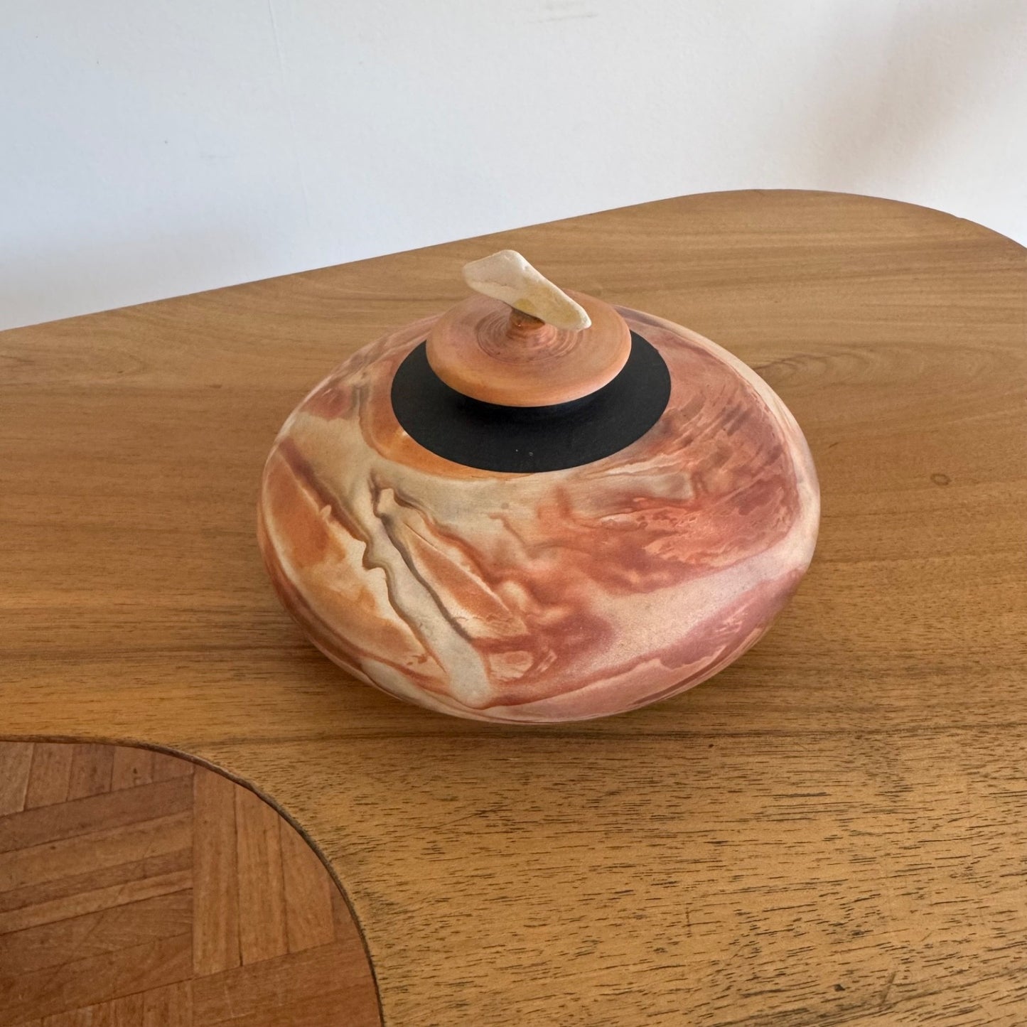 Ardine Spitters ceramic lidded vessel signed on the base 'Ardine'