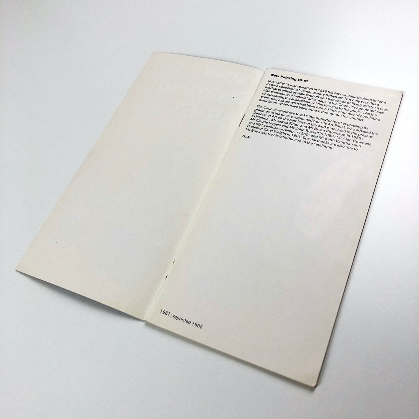 New Painting 58-61 | Arts Council exhibition catalogue | 1965 reprint version