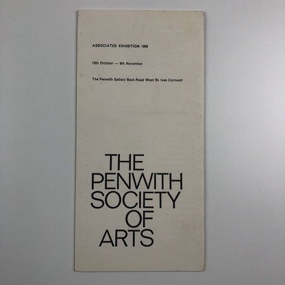 Folded card – The Penwith Society of Arts Associates Exhibition, 1966 St Ives