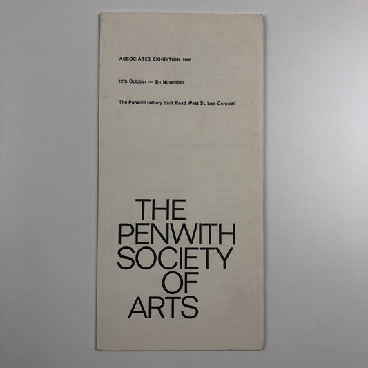 Folded card – The Penwith Society of Arts Associates Exhibition, 1966 St Ives