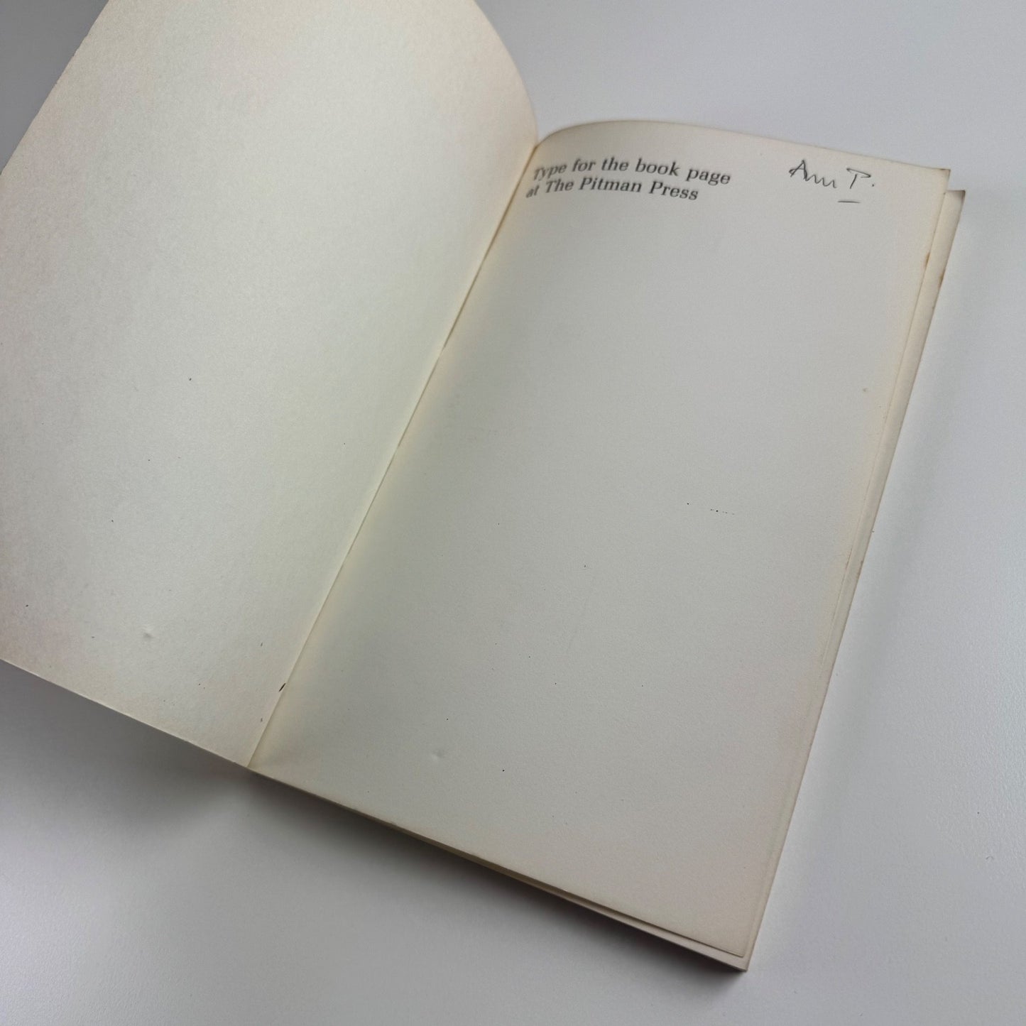 Type for the book page at the Pitman Press ed Leonard Chave Hamish Hamilton 1984